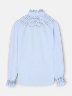 Camisa puño frunces celeste