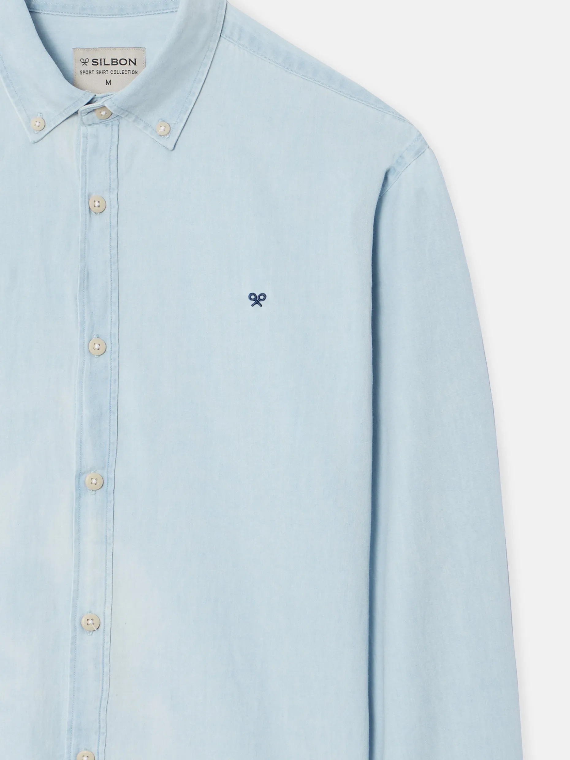 Camisa sport denim azul claro