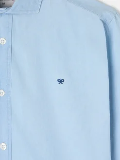 Camisa sport denim azul medio