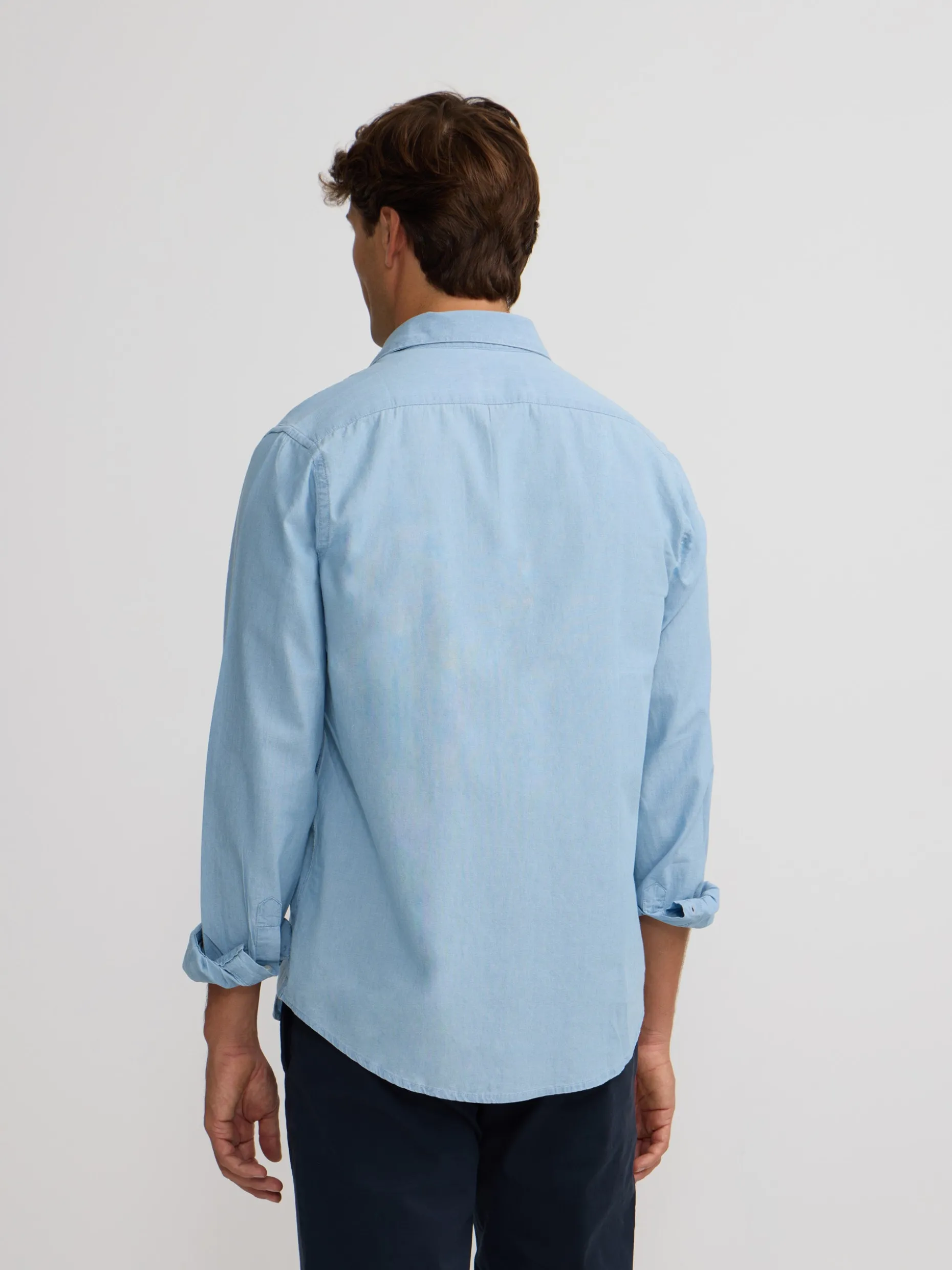 Camisa sport denim azul medio