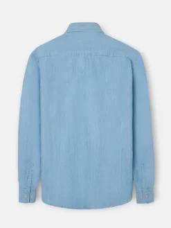 Camisa sport denim cutaway azul claro