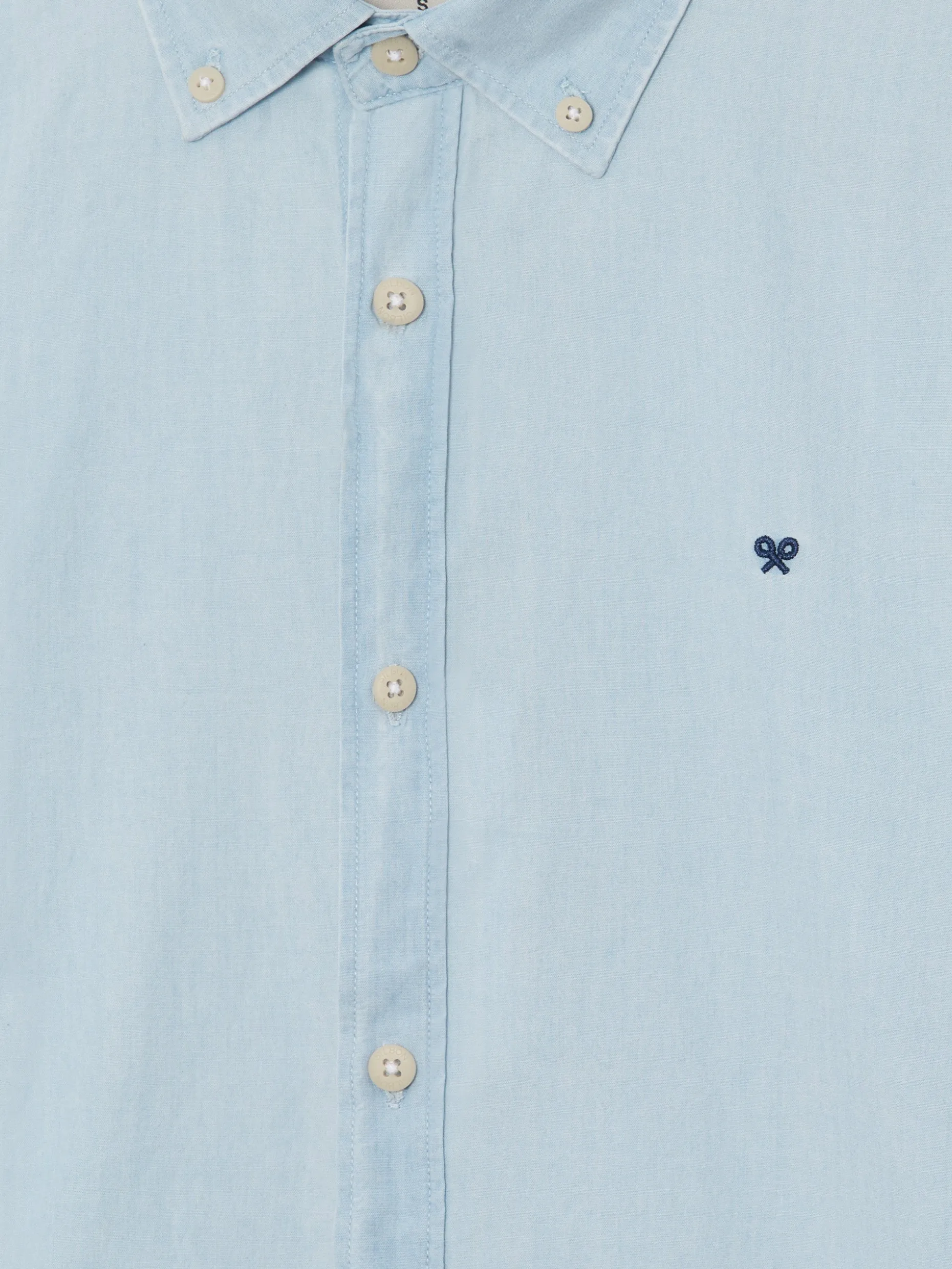 Camisa sport denim regular fit azul claro