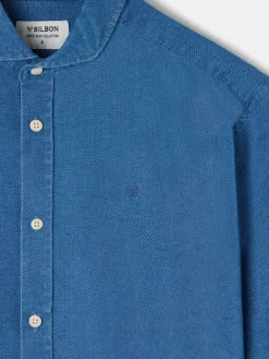 Camisa sport estructura denim azul medio