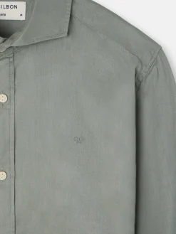 Camisa sport estructura espiga verde claro