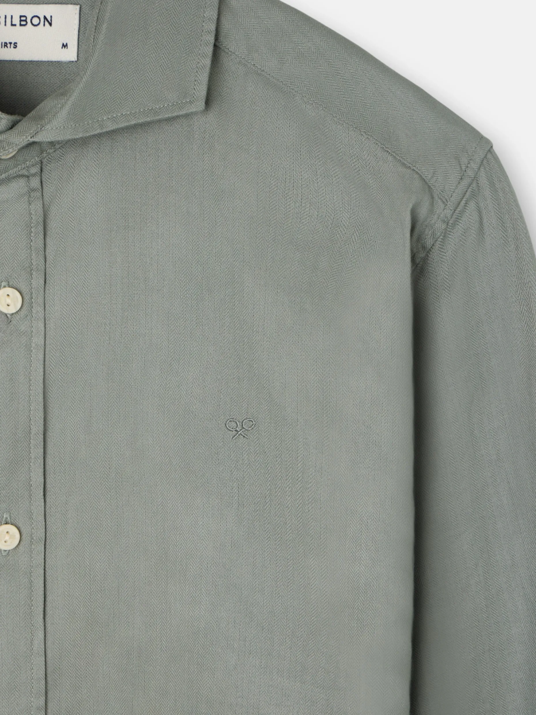 Camisa sport estructura espiga verde claro