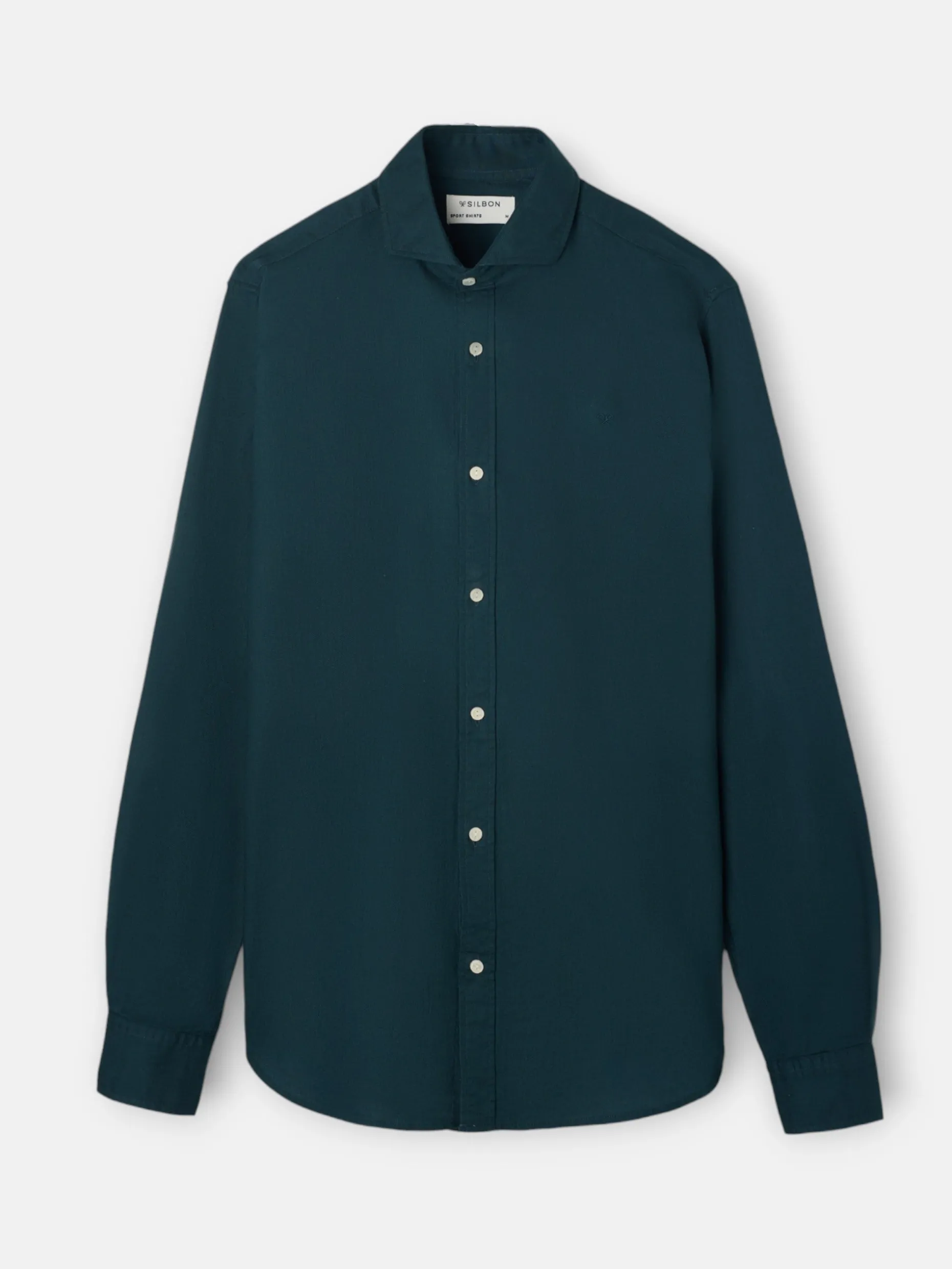 Camisa sport estructura espiga verde oscuro