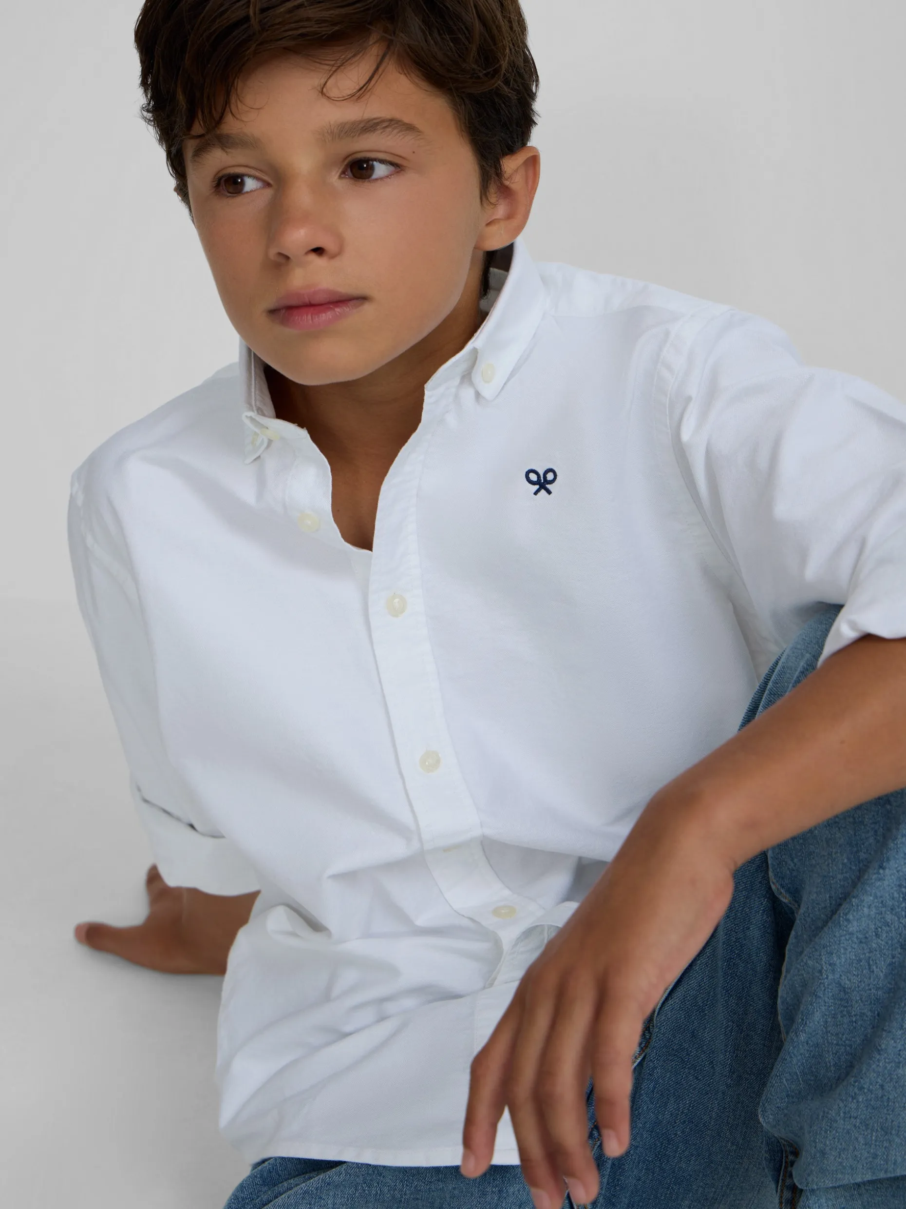 Camisa sport kids clasica oxford blanca