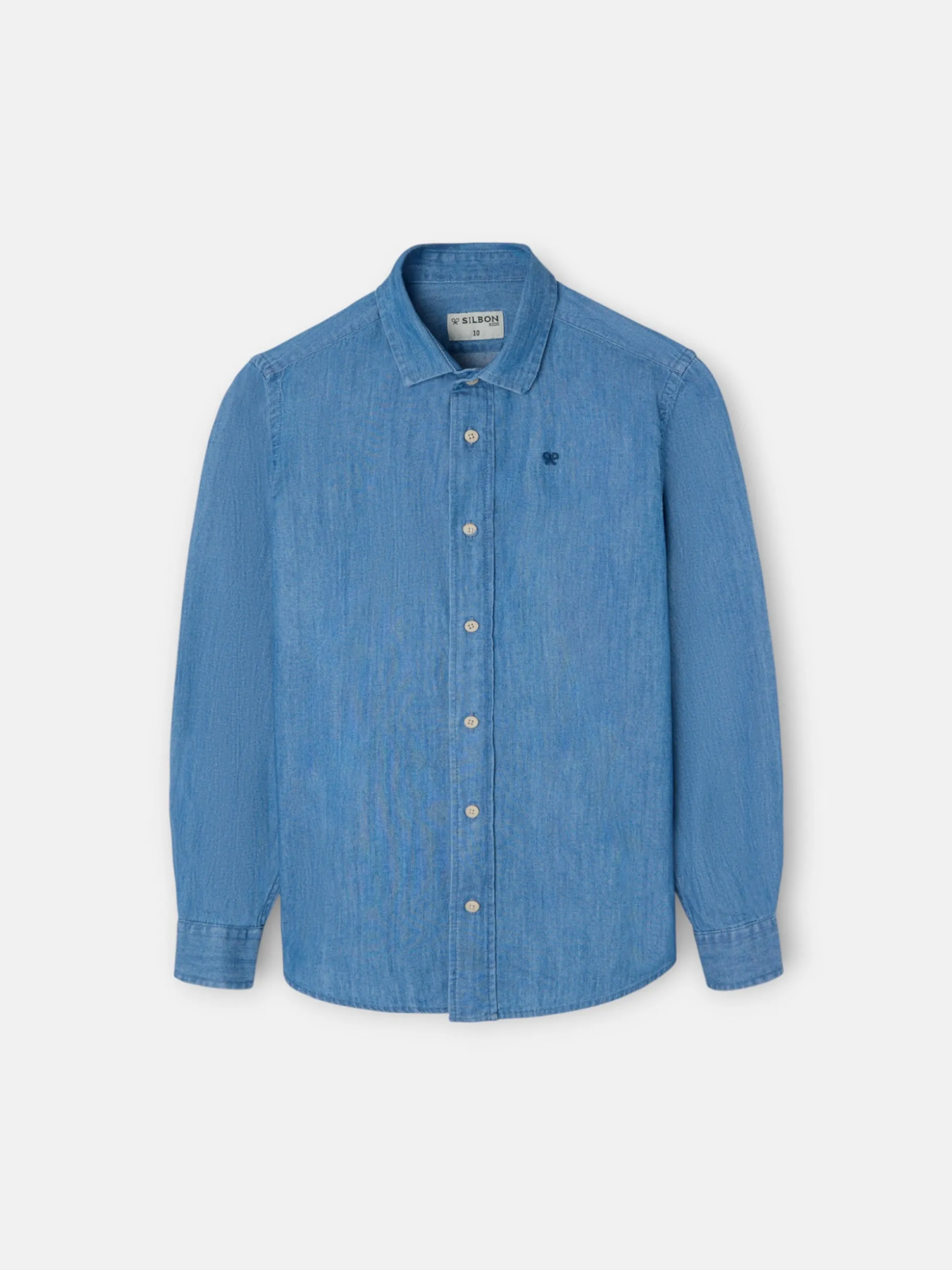 Camisa sport kids clasica denim azul claro