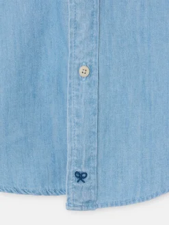 Camisa sport kids denim bolsillos azul claro