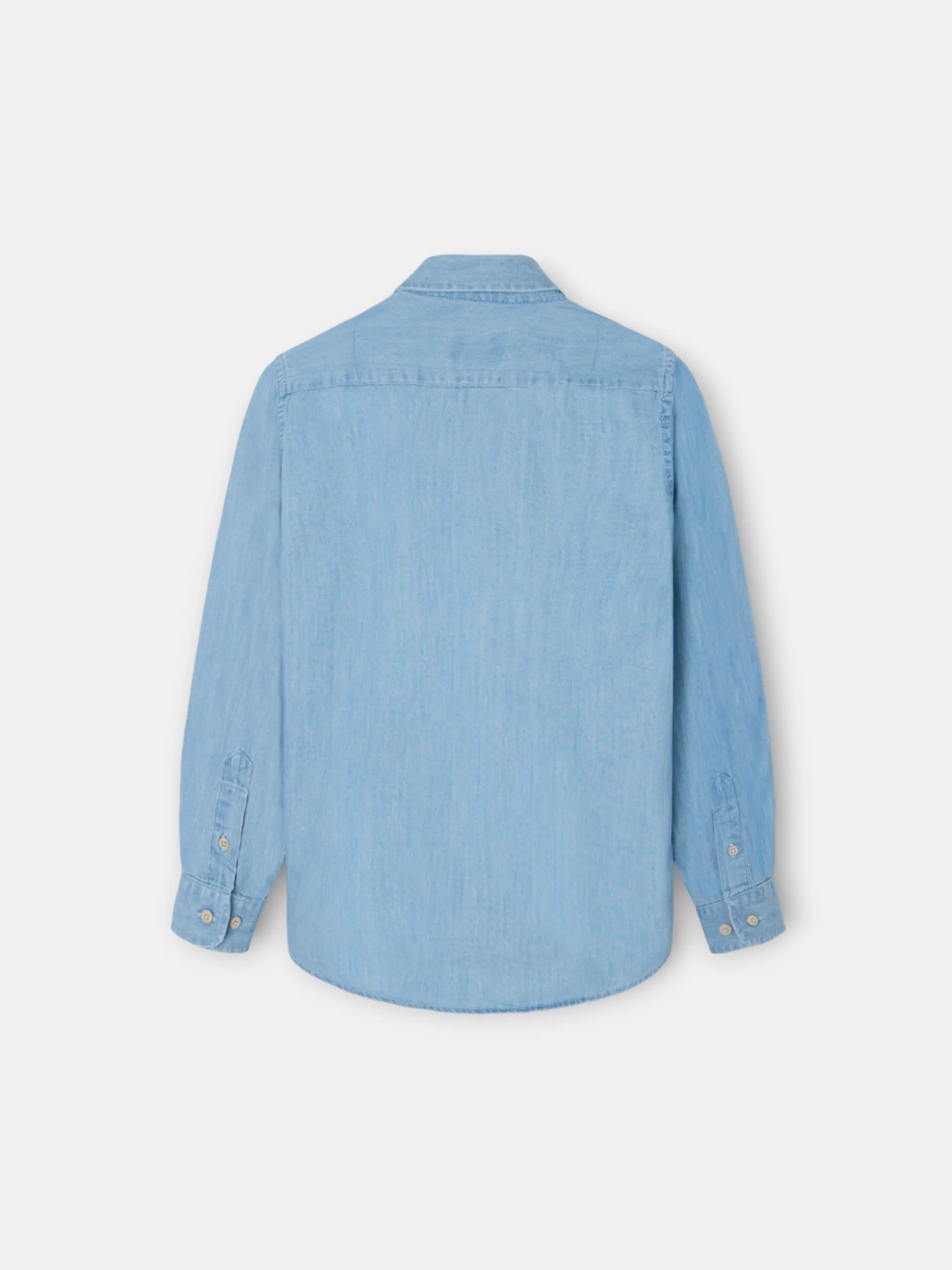 Camisa sport kids denim bolsillos azul claro