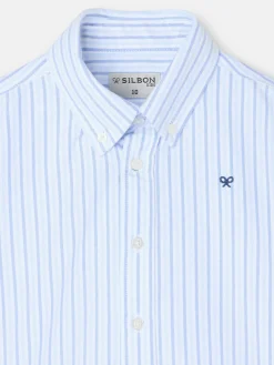 Camisa sport kids oxford rayas azul navy