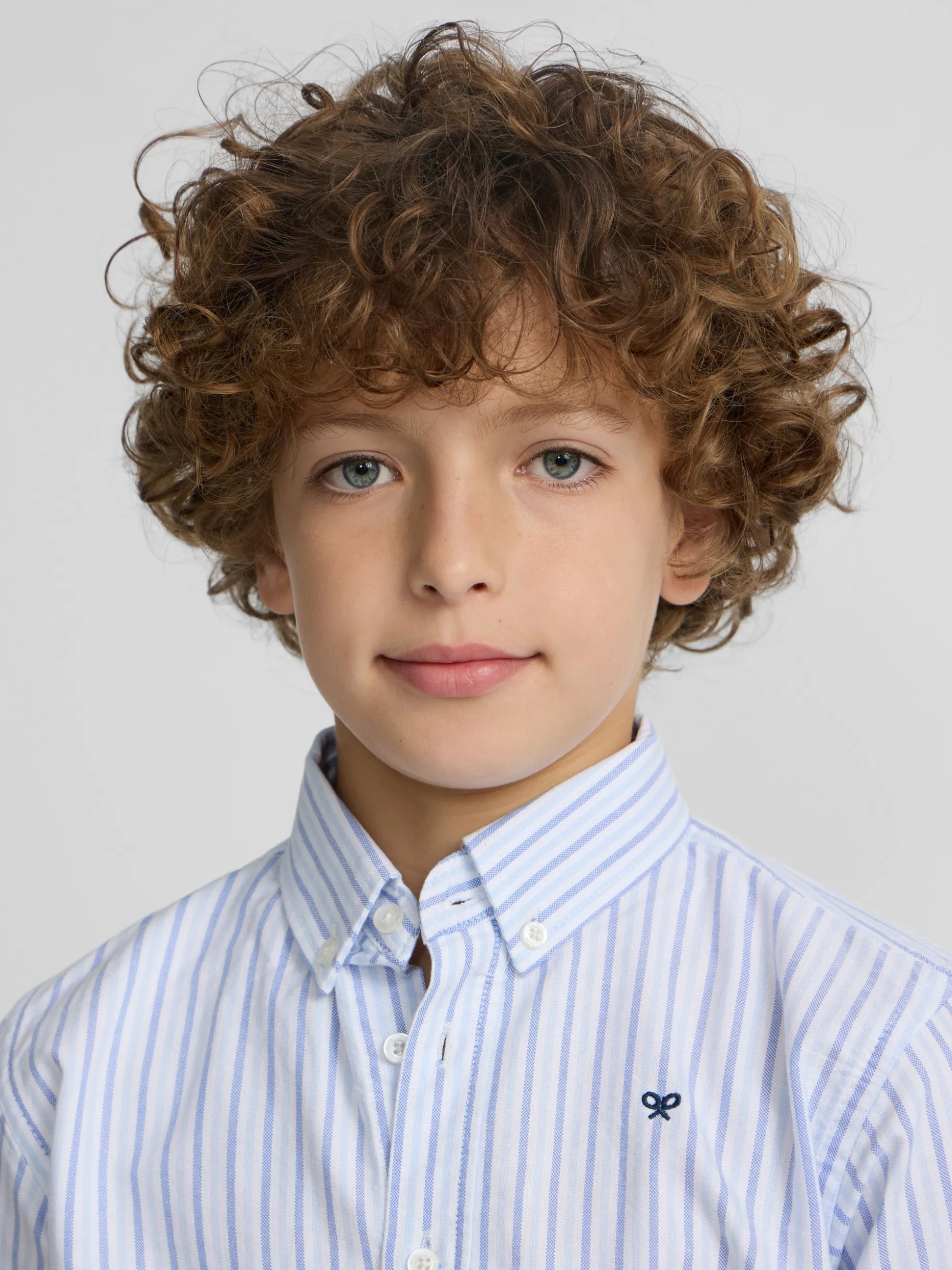 Camisa sport kids oxford rayas azul navy