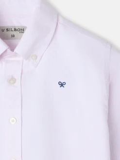 Camisa sport kids oxford raqueta rayas rosa