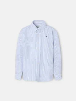 Camisa sport kids oxford rayas azul verde
