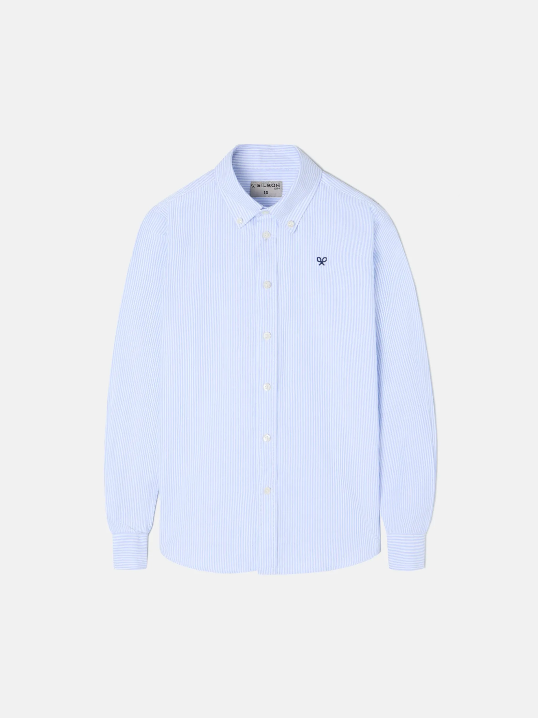 Camisa sport kids rayas oxford celeste