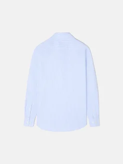 Camisa sport kids rayas oxford celeste
