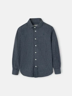 Camisa sport kids warm cuadro dark navy