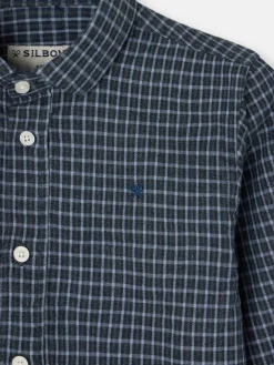 Camisa sport kids warm cuadro dark navy