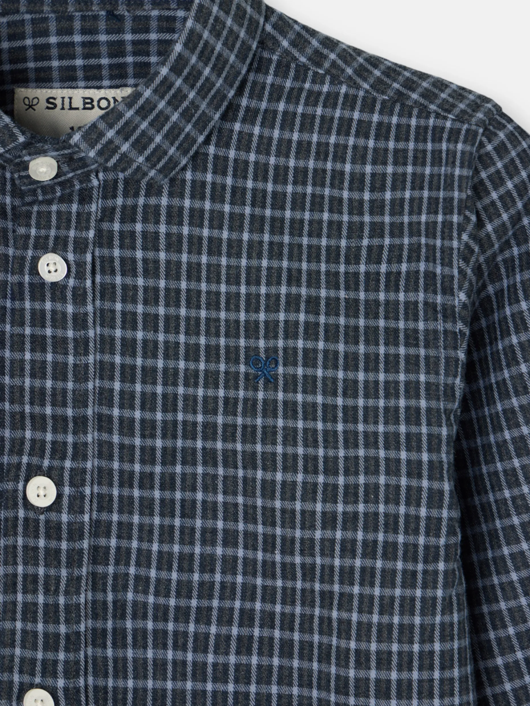 Camisa sport kids warm cuadro dark navy