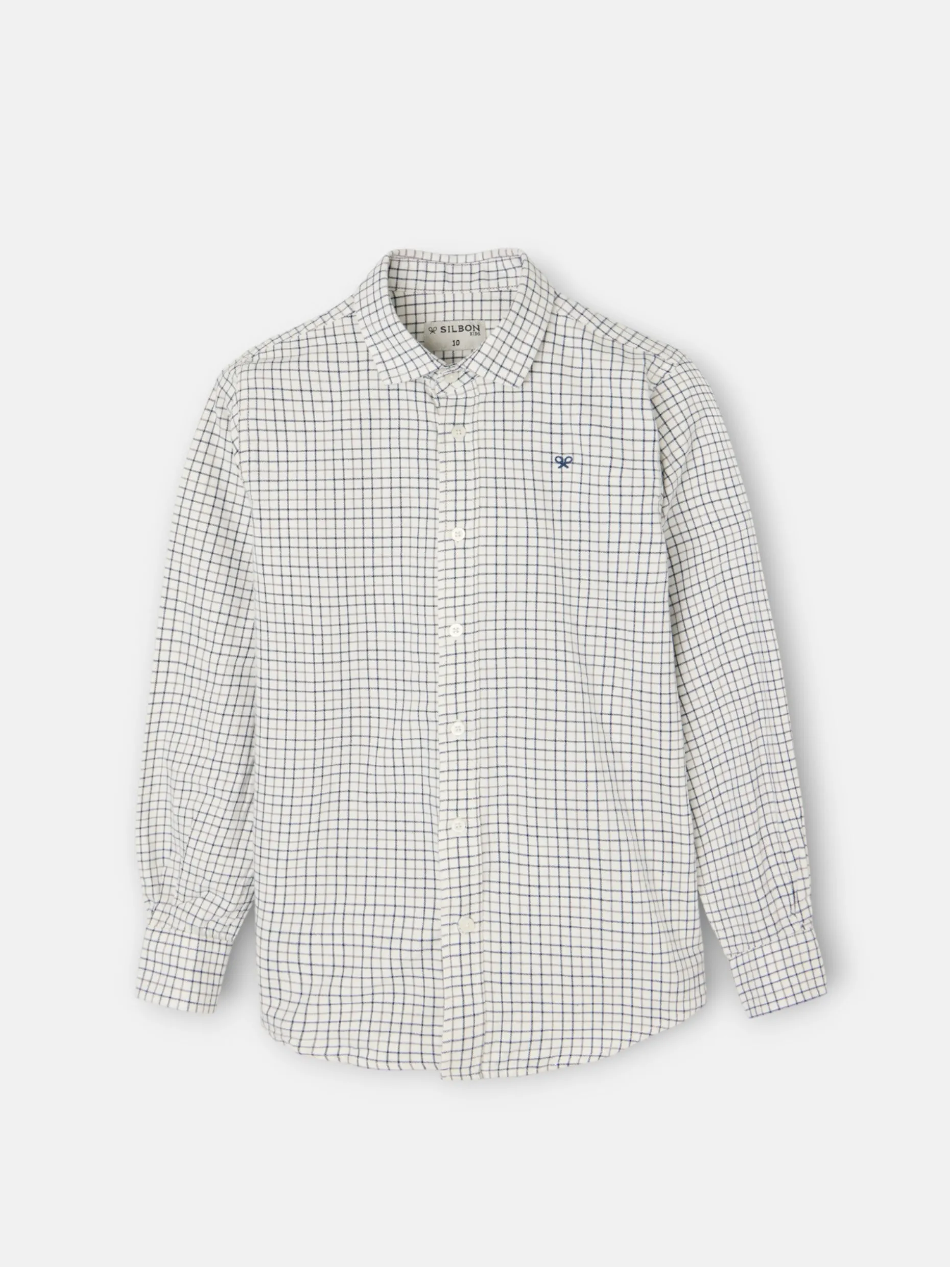Camisa sport kids warm cuadro bicolor marino gris