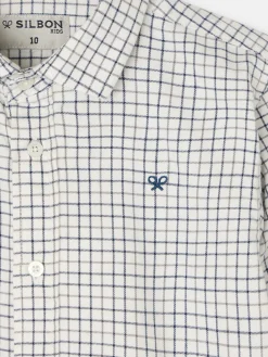 Camisa sport kids warm cuadro bicolor marino gris