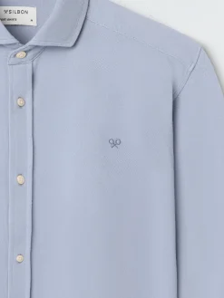 Camisa sport micropique comfort celeste