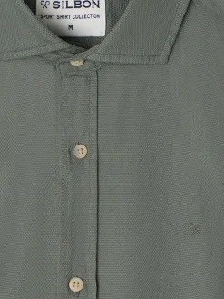 Camisa sport miniestructura verde oscuro