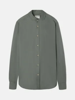 Camisa sport miniestructura verde oscuro