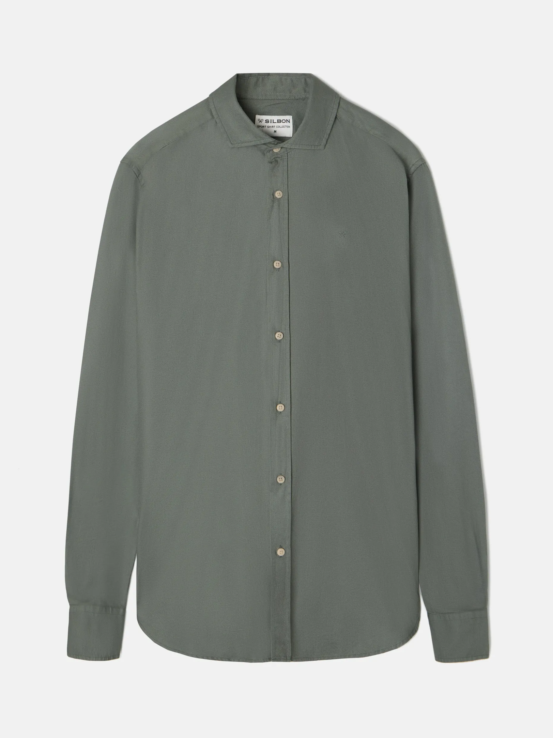 Camisa sport miniestructura verde oscuro
