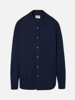 Camisa sport miniestructura azul marino