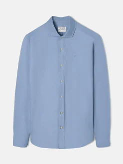 Camisa sport miniestructura azul