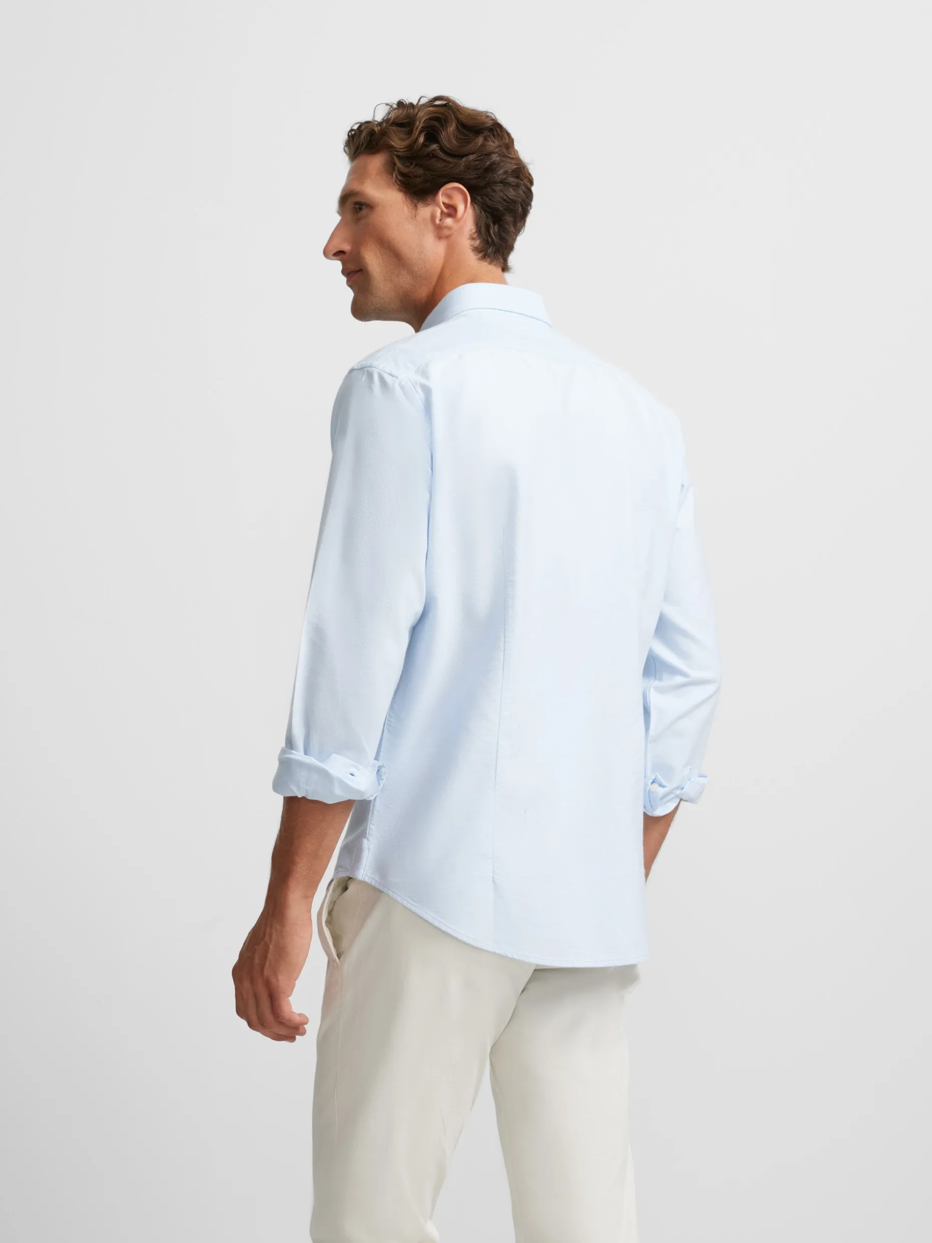 Camisa sport oxford celeste
