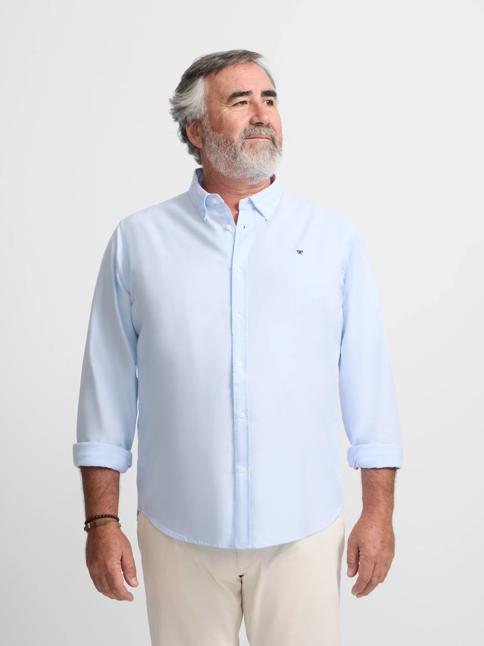 Camisa sport oxford celeste