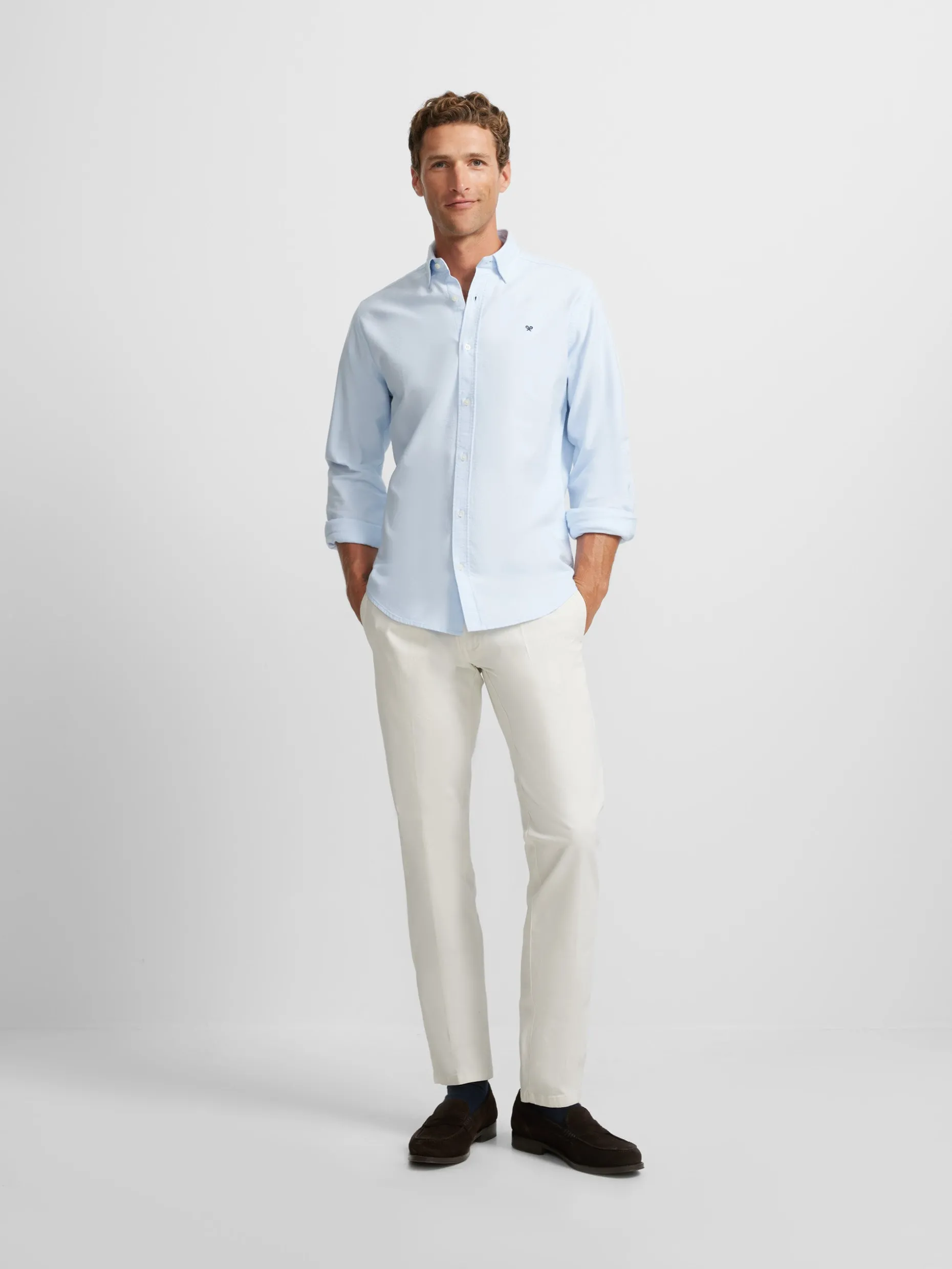 Camisa sport oxford celeste