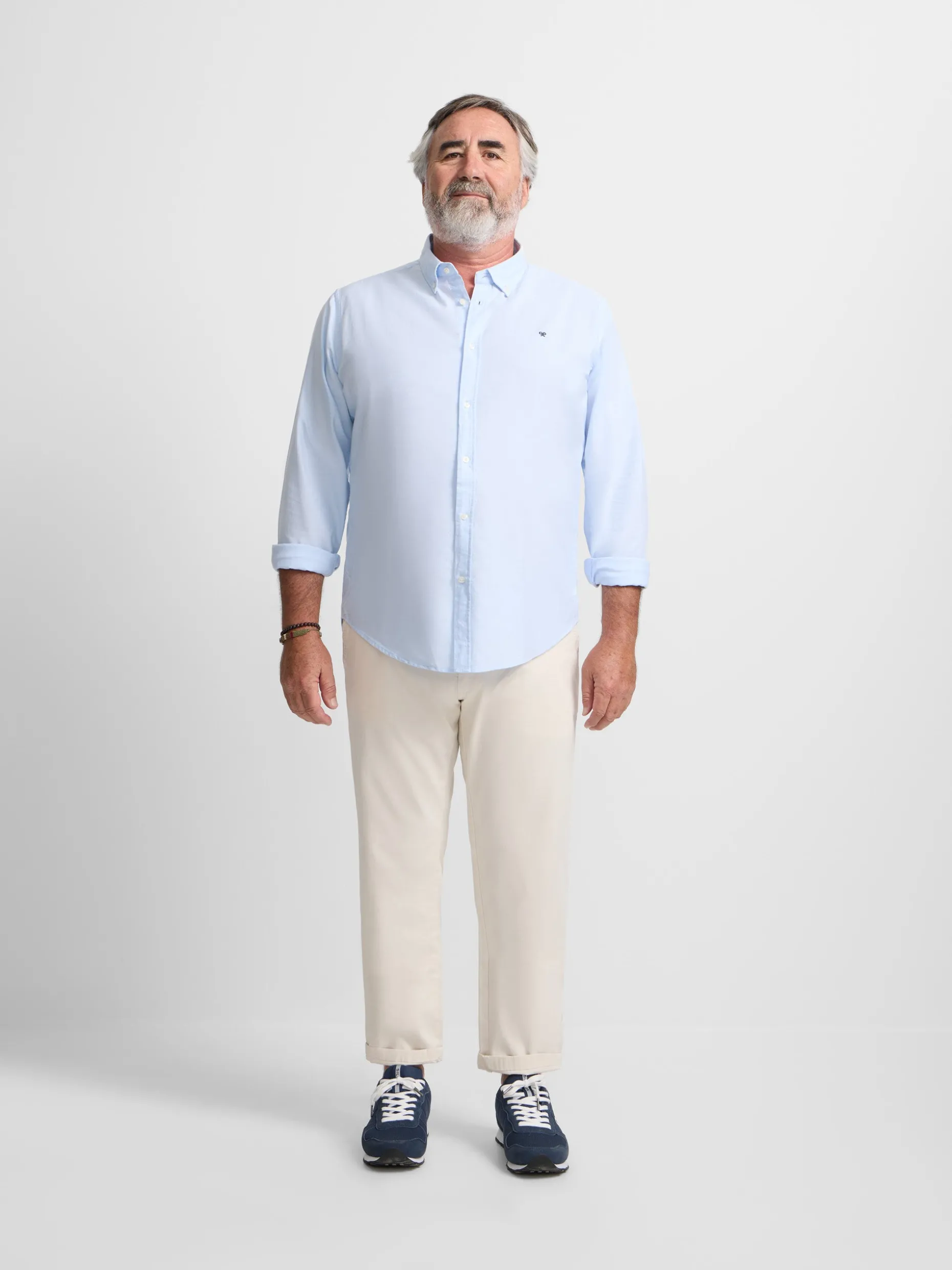 Camisa sport oxford celeste