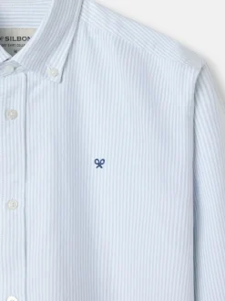 Camisa sport oxford raqueta rayas verde