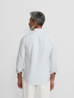 Camisa sport oxford raqueta rayas verde