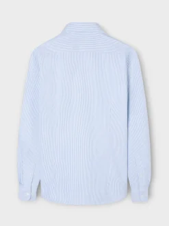Camisa sport oxford raquetas rayas azul medio