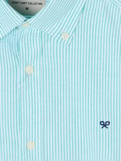 Camisa sport oxford rayas verde medio