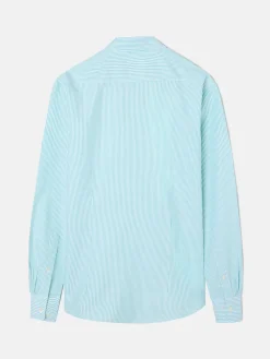 Camisa sport oxford rayas verde medio