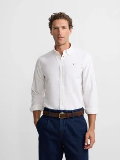 Camisa sport oxford rayas amarilla