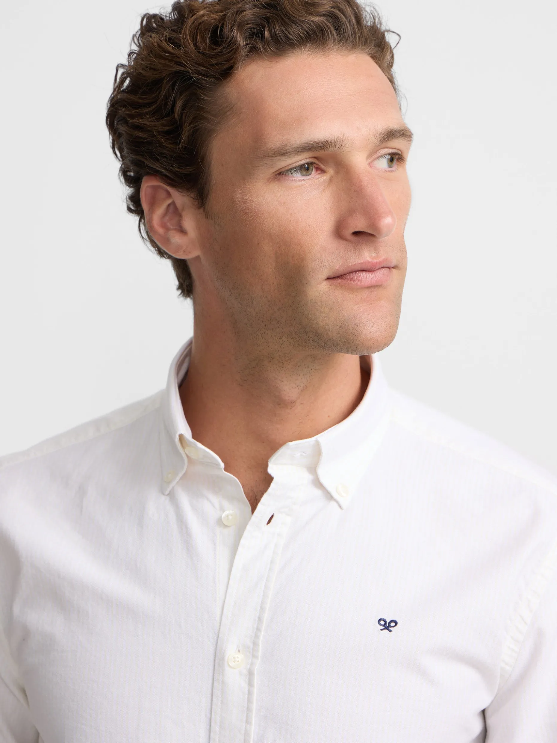 Camisa sport oxford rayas amarilla