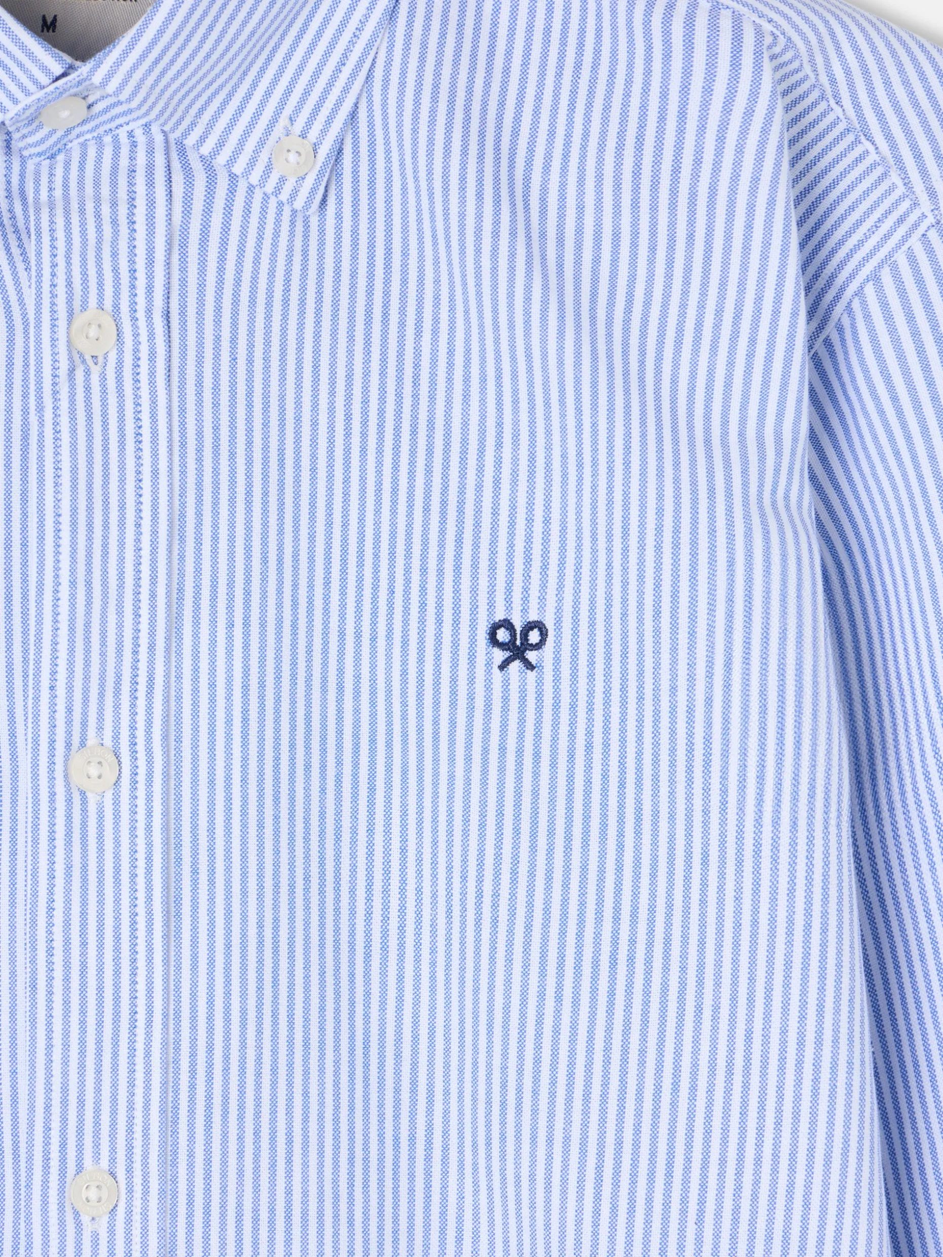 Camisa sport oxford rayas azul medio