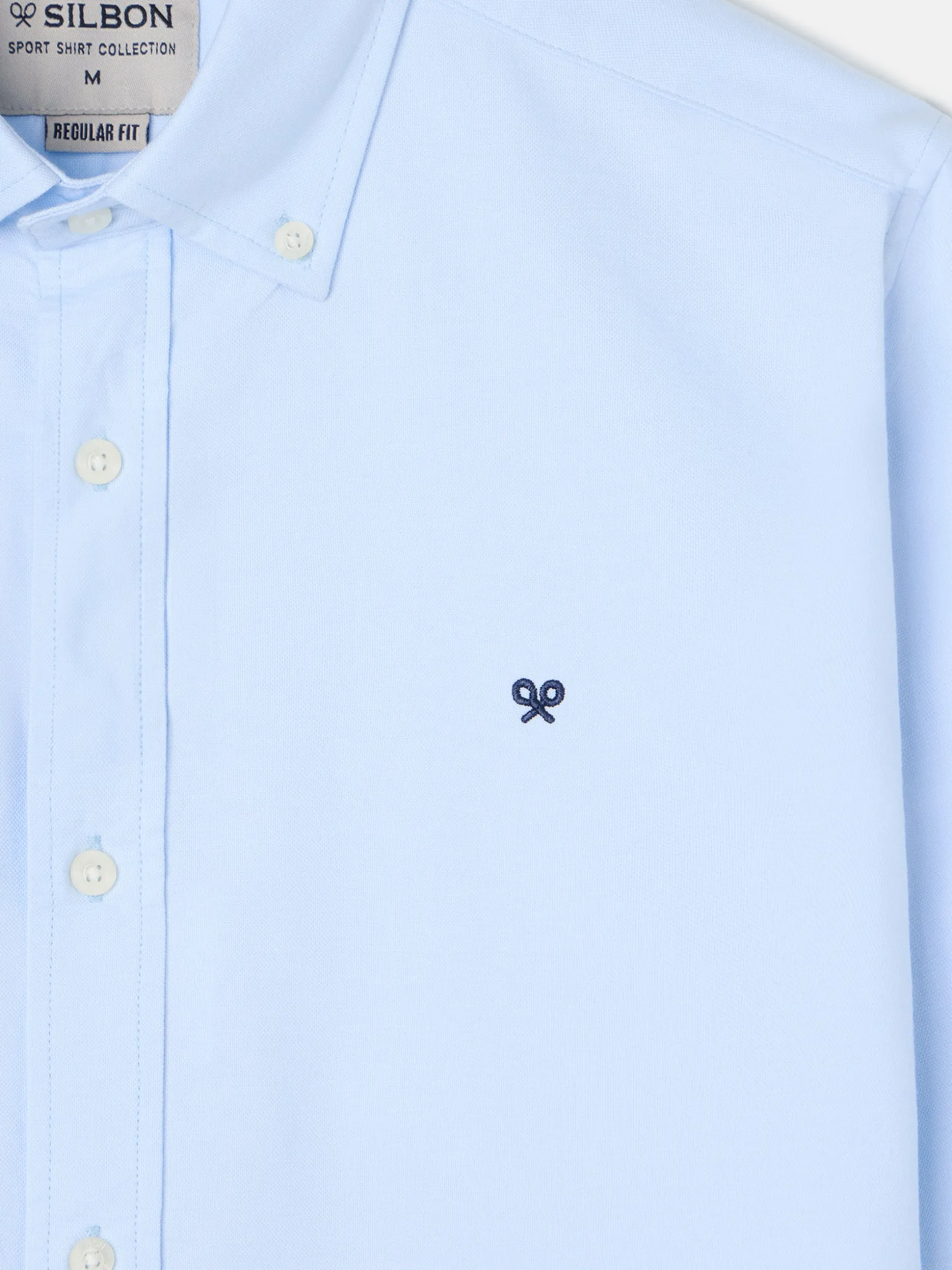 Camisa sport oxford regular fit celeste