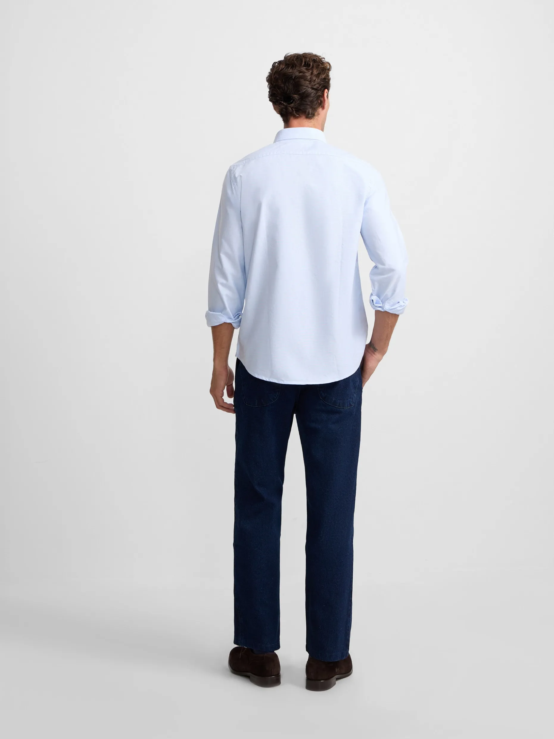 Camisa sport oxford regular fit celeste