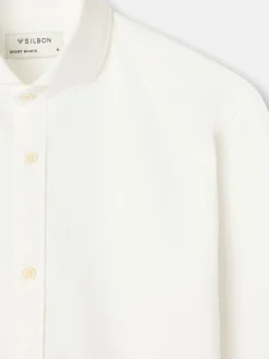 Camisa sport raqueta estructura blanco