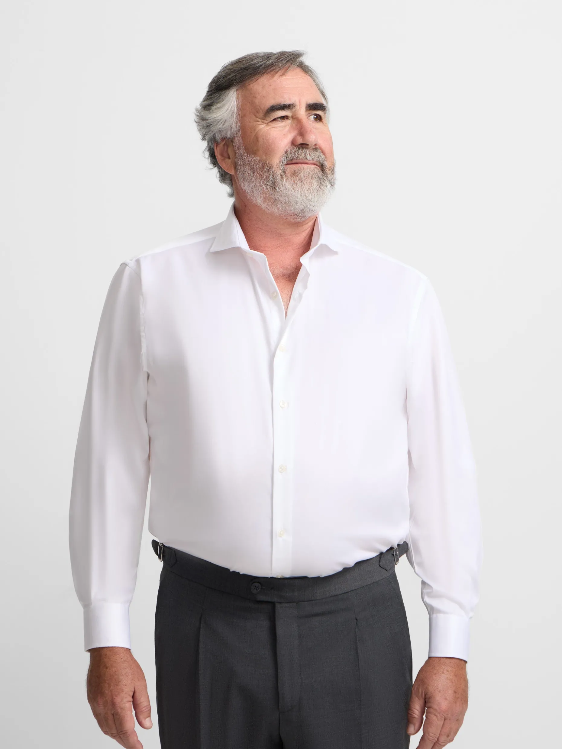 Camisa vestir blanca puño simple easy iron