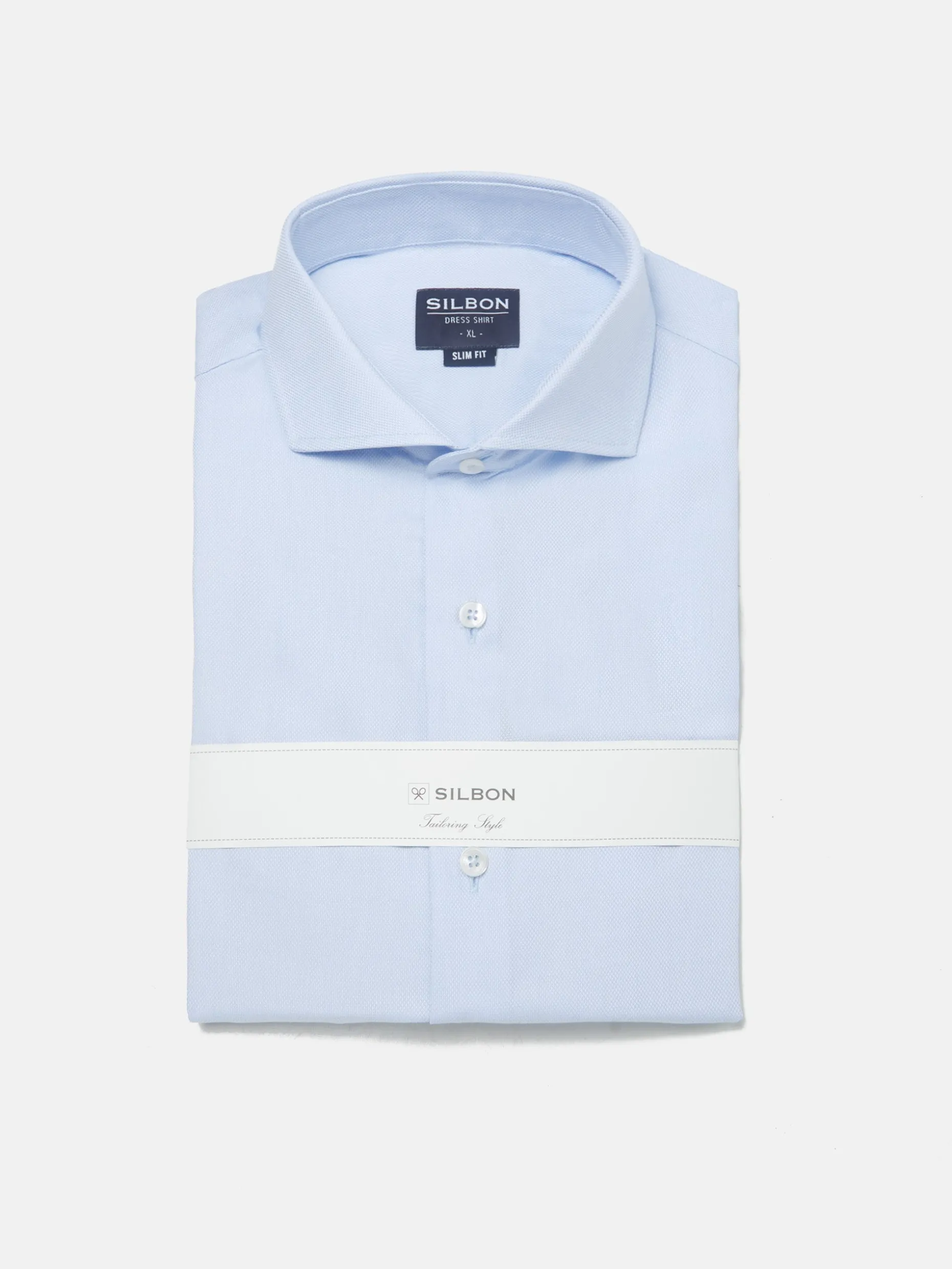 Camisa vestir celeste clara estructura