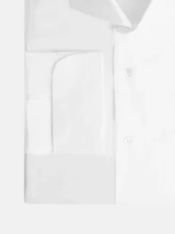 Camisa vestir espiga blanca puño doble