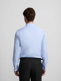 Camisa vestir espiga puño doble celeste